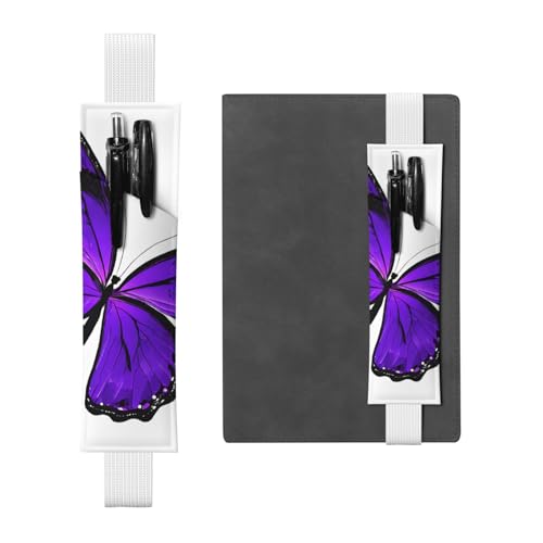 Lila Schmetterling Leder Federmäppchen Lesezeichen, einfach und elegant, modisch und praktisch von ESASAM