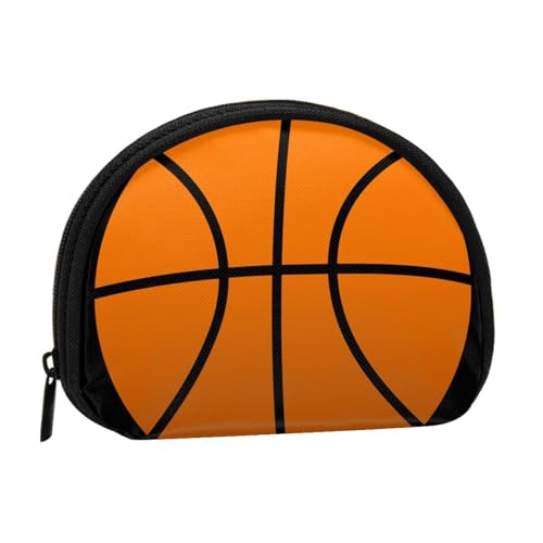 Mini-Münzen-Aufbewahrungstasche mit Basketball-Aufdruck – Volldruck-Design, Polyesterfaser-Material, kompakte Größe, bequem und vielseitig, Schwarz , Einheitsgröße von ESASAM