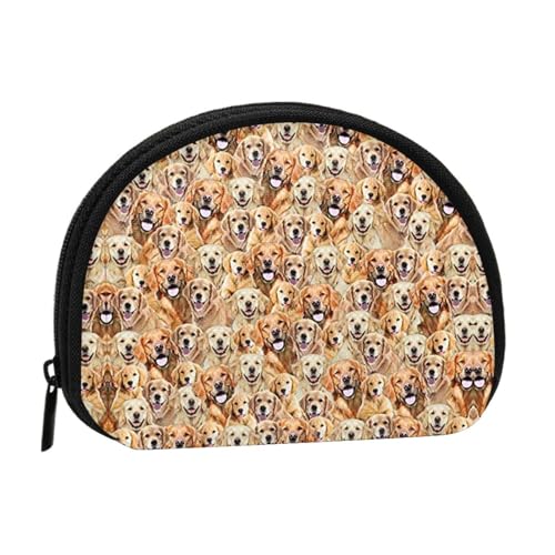 Mini-Münzen-Aufbewahrungstasche mit Labrador-Retriever-Hunde-Aufdruck – Volldruck-Design, Polyesterfaser-Material, kompakte Größe, praktisch und vielseitig, Schwarz , Einheitsgröße von ESASAM