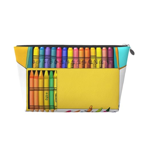 Niedliche Reise-Kulturbeutel aus Leder, ein modischer und praktischer Make-up-Organizer, silber, Einheitsgröße von ESASAM