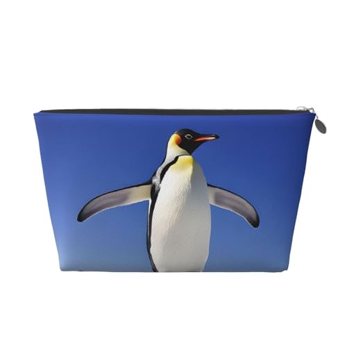 Niedlicher Pinguin-Leder-Reise-Kulturbeutel, ein modischer und praktischer Make-up-Organizer, silber, Einheitsgröße Niedlicher Pinguin-Leder-Reise-Kulturbeutel, ein modischer und praktischer Make-up-Organizer, silber, Einheitsgröße von ESASAM
