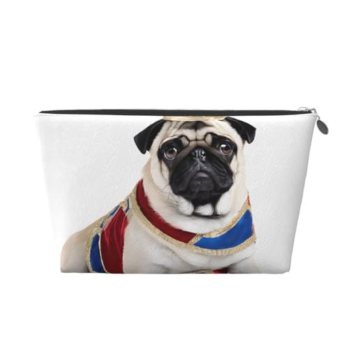 Niedlicher Reise-Kulturbeutel aus Leder, ein modischer und praktischer Make-up-Organizer, silber, Einheitsgröße von ESASAM