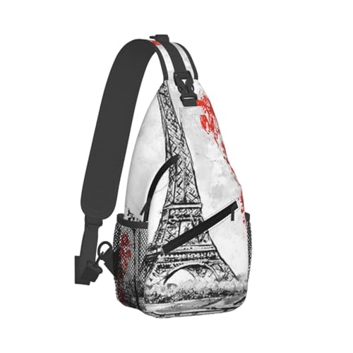 Paris Brusttasche, leichte Gurte, robust und langlebig, geeignet für die meisten Menschen, Schwarz , Einheitsgröße von ESASAM