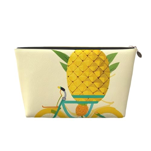 Reise-Kulturbeutel aus Ananas-Leder, ein modischer und praktischer Make-up-Organizer, gold, Einheitsgröße von ESASAM