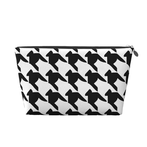 Reise-Kulturbeutel aus Leder, Hahnentrittmuster, ein modischer und praktischer Make-up-Organizer, silber, Einheitsgröße Reise-Kulturbeutel aus Leder, Hahnentrittmuster, ein modischer und praktischer Make-up-Organizer, silber, Einheitsgröße von ESASAM