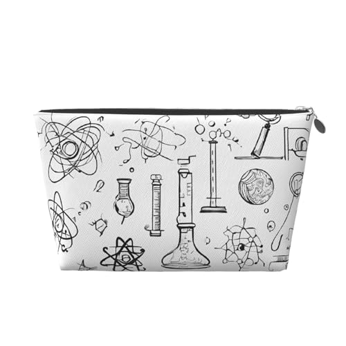 Reise-Kulturbeutel aus Leder mit Chemie-Druck, ein modischer und praktischer Make-up-Organizer, silber, Einheitsgröße Reise-Kulturbeutel aus Leder mit Chemie-Druck, ein modischer und praktischer Make-up-Organizer, silber, Einheitsgröße von ESASAM