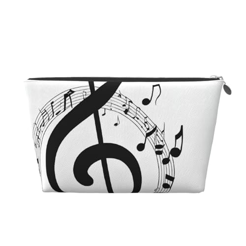 Reise-Kulturbeutel aus Leder mit Musikdruck, ein modischer und praktischer Make-up-Organizer, silber, Einheitsgröße von ESASAM