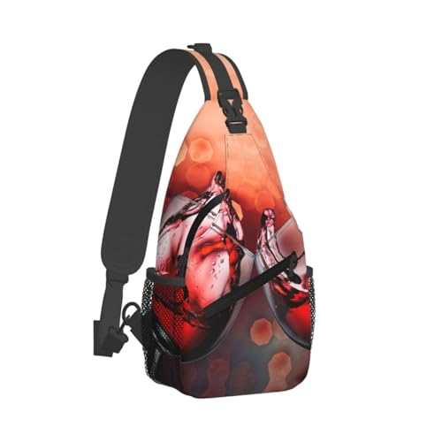 Rotweinglas-Brusttasche, leichte Riemen, robust und langlebig, geeignet für die meisten Menschen, Schwarz , Einheitsgröße von ESASAM