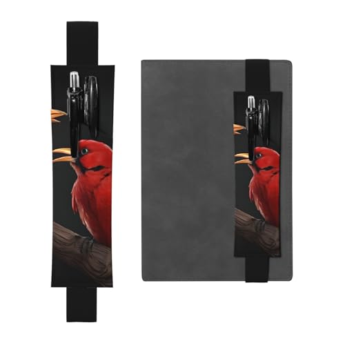 Schöne rote Vögel Leder-Federmäppchen Lesezeichen, einfach und elegant, modisch und praktisch von ESASAM