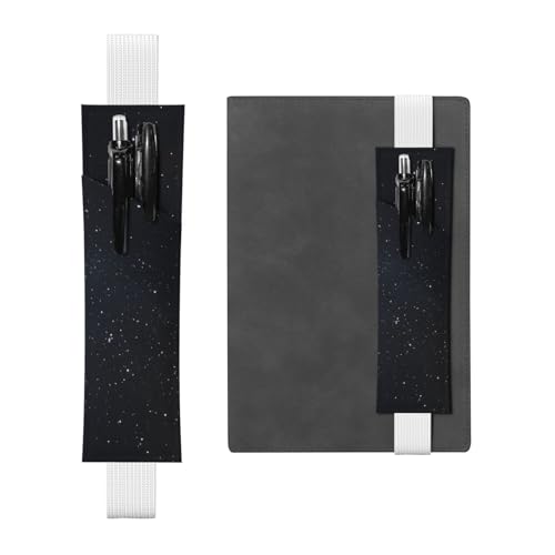 Schwarzes Glitzer-Leder-Federmäppchen, Lesezeichen, einfach und elegant, modisch und praktisch von ESASAM