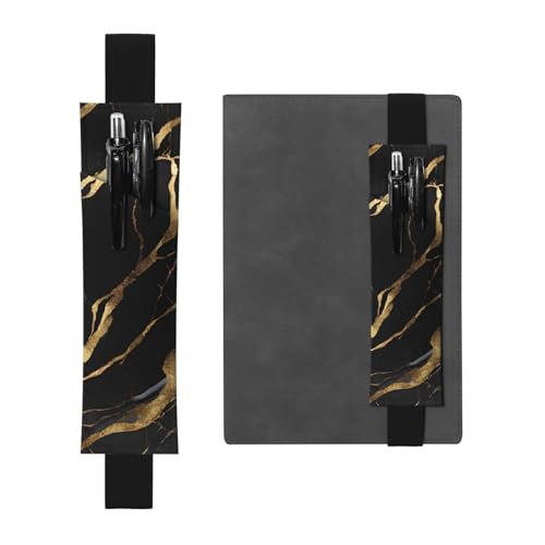 Schwarzes Marmorleder-Federmäppchen, Lesezeichen, einfach und elegant, modisch und praktisch von ESASAM
