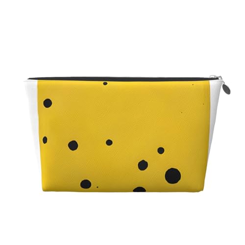 Senfgelbe und schwarze Leder-Reisetasche, ein modischer und praktischer Make-up-Organizer, silber, Einheitsgröße von ESASAM