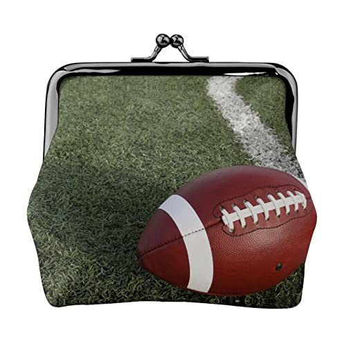 Sports Baseball Game Printed Microfiber Leather Kiss Lock Mini Wallet, Compact, Wearable and Easy to Carry., American Football, Einheitsgröße, Münzbeutel von ESASAM