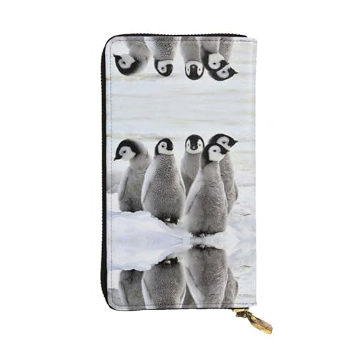 Stilvolle und personalisierte Leder-Clutch, niedliche Otter-Geldbörse, einfach zu tragen., Kaiser Pinguin, Einheitsgröße von ESASAM