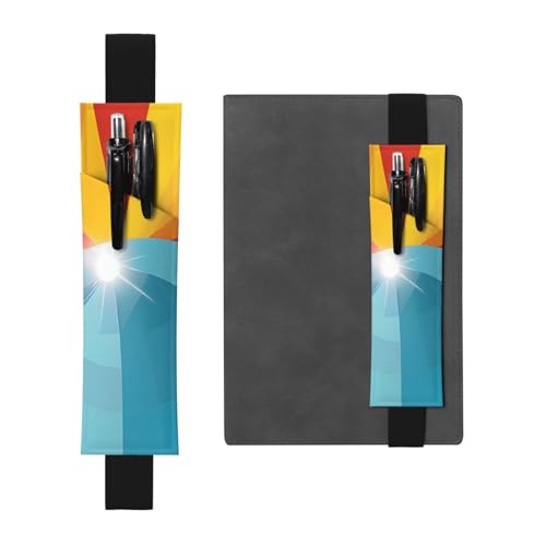 Sunset and Sunrise with Sea Waves Leather Pencil Case Bookmark, Simple and Elegant, Fashionable and Practical von ESASAM