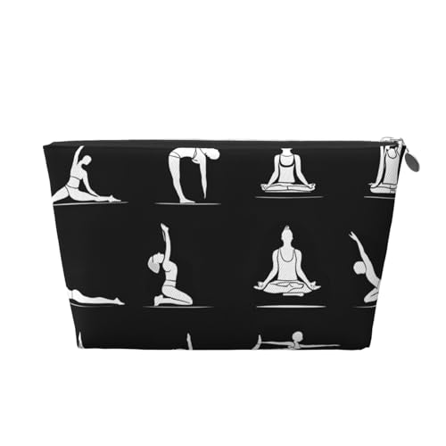 Yoga-Leder-Reise-Kulturbeutel, ein modischer und praktischer Make-up-Organizer, silber, Einheitsgröße von ESASAM