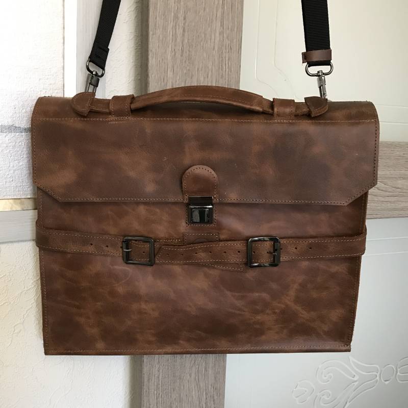 Leder Aktentasche Handgemachte A4 Laptop Tasche, Business Organizer von ESArtLeather