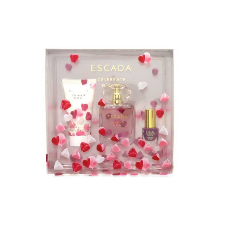ESCADA Eau de Parfum Escada Celebrate N.O.W 50ml EDP Spray + 100ml BL + 4,5ml Nagellack von ESCADA