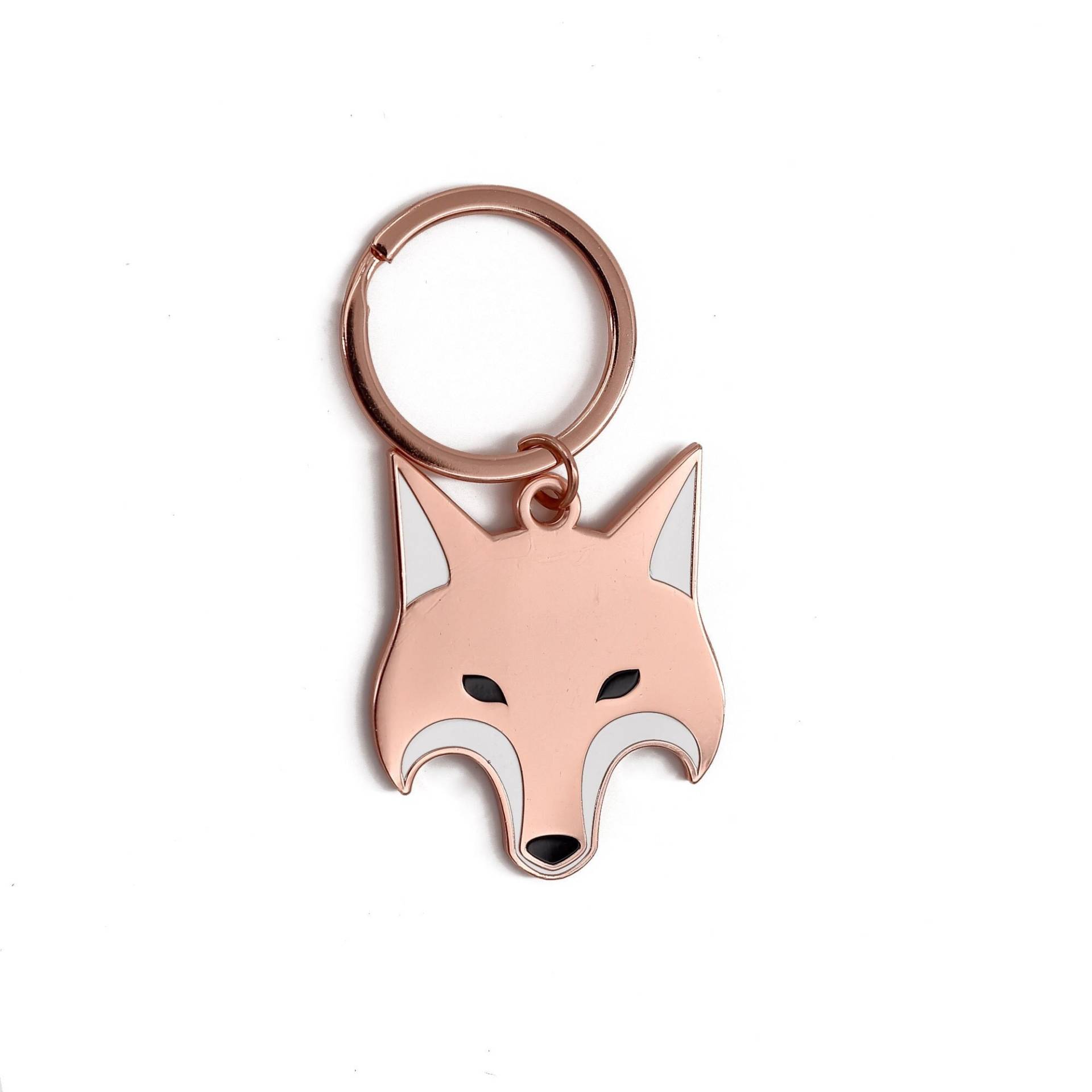 Fuchs - Emaille Schlüsselanhänger, Schlüsselring, Schlüssel, Hart von ESCAshop