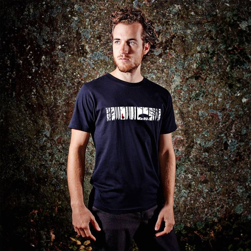 Es War Einmal... Rotkäppchen Und Der Wolf - Märchenhaftes T-Shirt Aus Biobaumwolle Handbedruckt in Wien von ESCAshop