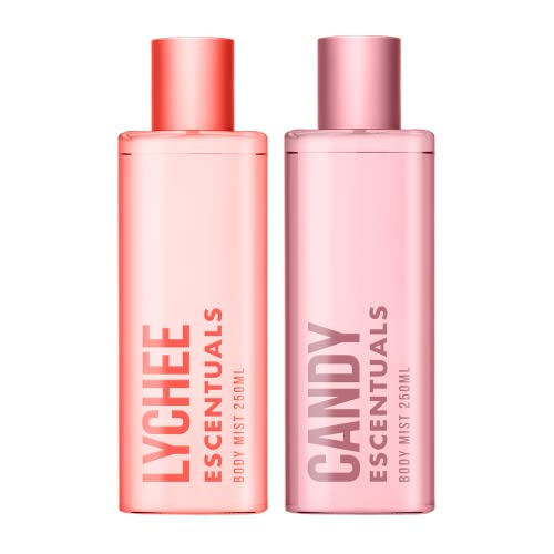 Escentuals Damen Fruit Candy Körpernebel, Lychee and Candy bodyspray Gemischte Duftbündel 250ml (2er-Pack) von ESCENTUALS
