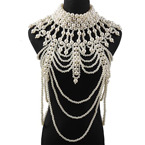 ESCOLL Halsketten für Frauen, Punk Imitation Perle Anhänger Kristall Drag Queen Modeschmuck Lange Halskette Damen Perlenkette, Körperkette für Frauen Halsketten Kette Feiner Schmuck Geschenke ESCOLL Halsketten für Frauen, Punk Imitation Perle Anhänger Kristall Drag Queen Modeschmuck Lange Halskette Damen Perlenkette, Körperkette für Frauen Halsketten Kette Feiner Schmuck Geschenke von ESCOLL