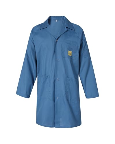 ESD WALK anti static lab coat tc cotton with 5mm conductive grip esd gown jacket smock 2/3 length for men and women Dark Blue ESD WALK anti static lab coat tc cotton with 5mm conductive grip esd gown jacket smock 2/3 length for men and women Dark Blue von ESD WALK