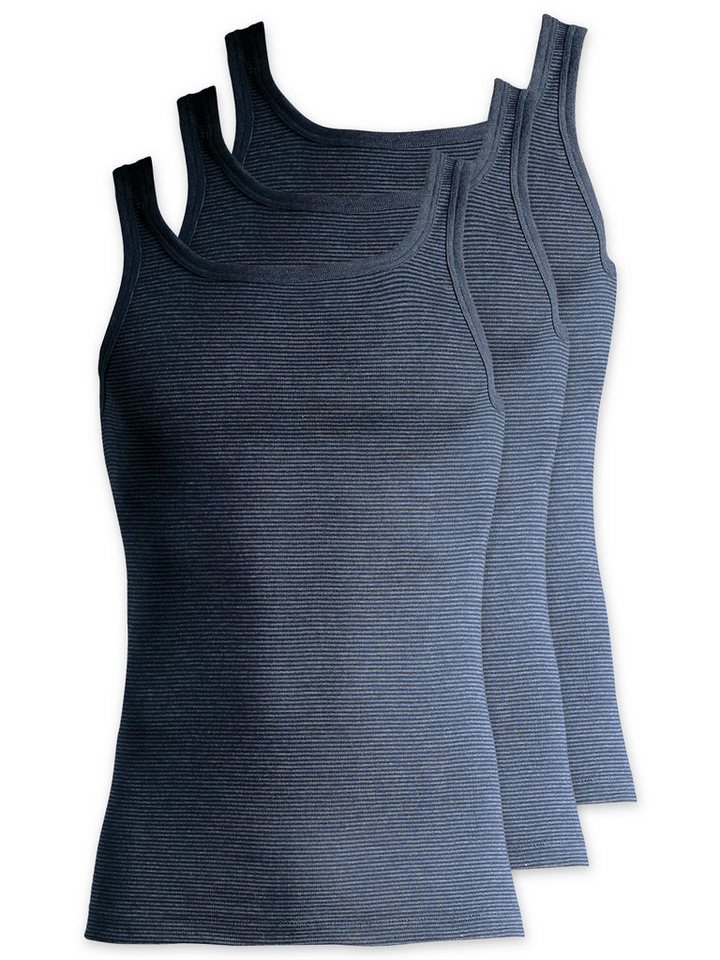 ESGE - Die Wäsche-Macher Achselhemd 3er Pack Herren Unterhemd Jeans (Packung, 3-St) - von ESGE - Die Wäsche-Macher