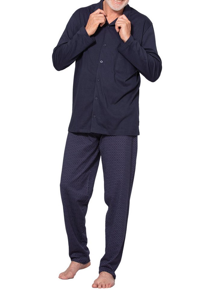 ESGE - Die Wäsche-Macher Pyjama Herren Pyjama lang Nachtwäsche (Stück, 1 tlg) - von ESGE - Die Wäsche-Macher