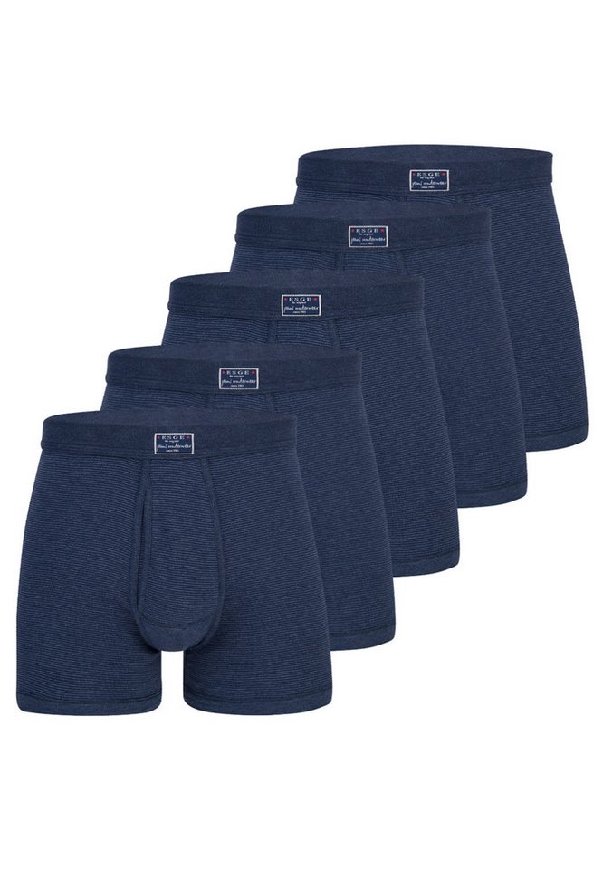 ESGE - Die Wäsche-Macher Retro Boxer 5er Pack - Feinripp Jeans (Spar-Set, 5-St) Retro Short / Pant - Baumwolle - mit Eingriff - Ohne Seitennähte von ESGE - Die Wäsche-Macher
