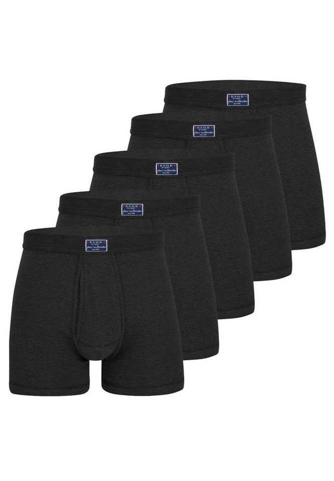 ESGE - Die Wäsche-Macher Retro Boxer 5er Pack - Feinripp Jeans (Spar-Set, 5-St) Retro Short / Pant - Baumwolle - mit Eingriff - Ohne Seitennähte von ESGE - Die Wäsche-Macher