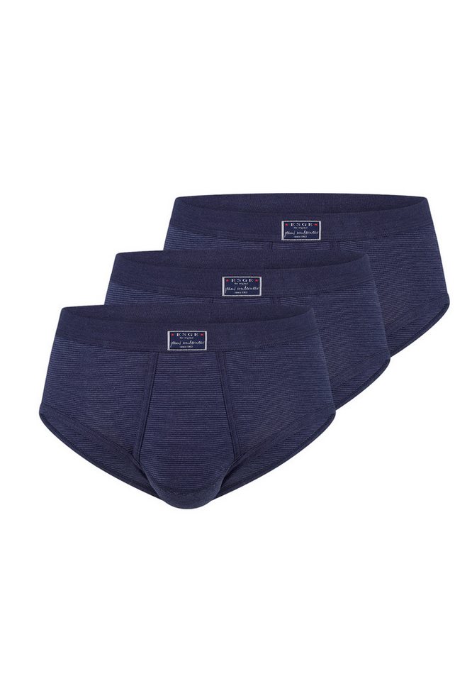 ESGE - Die Wäsche-Macher Slip 3er Pack- Feinripp Jeans (Spar-Set, 3-St) Slip / Unterhose - Baumwolle - mit Eingriff von ESGE - Die Wäsche-Macher