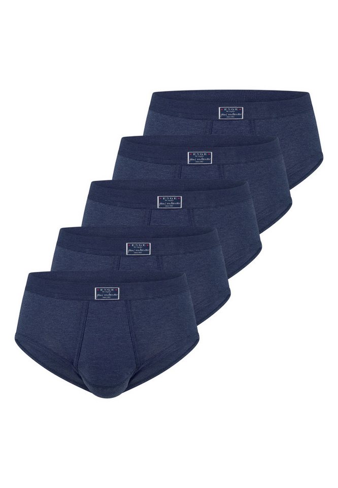 ESGE - Die Wäsche-Macher Slip 5er Pack- Feinripp Jeans (Spar-Set, 5-St) Slip / Unterhose - Baumwolle - mit Eingriff von ESGE - Die Wäsche-Macher