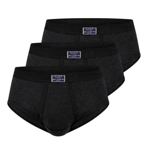 ESGE - Feinripp Jeans 420 - Slip mit Eingriff - 3er Pack (7 Schwarz) von ESGE