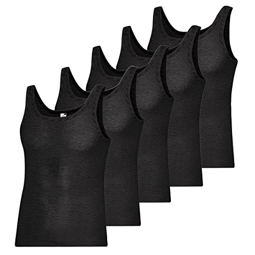 ESGE - Feinripp Ringel 610 - Unterhemd - 5er Spar-Pack (8 Schwarz) von ESGE