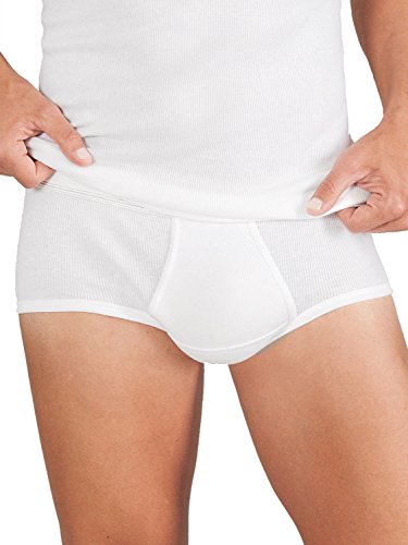 ESGE Herren Slip mit Eingriff 5er Pack Doppelripp, 620-420, 10, Weiss von ESGE