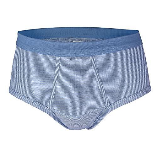 ESGE Herren Slips, 5 Stück, Feinripp Ringel mit Eingriff (XXL / 8, Blau) von ESGE