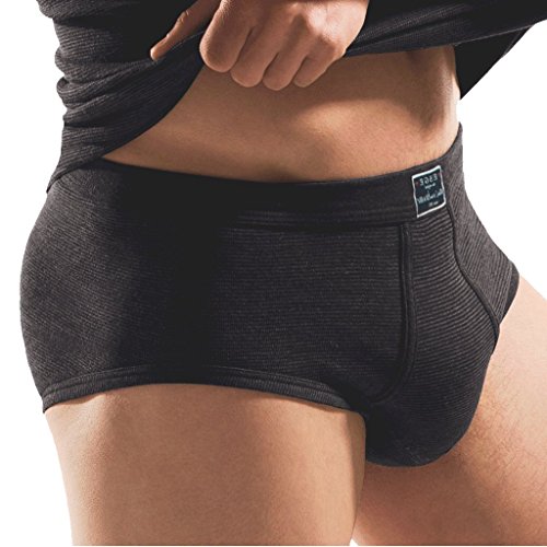 ESGE - Jeans - Herren Sport Slip - im 5er Spar-Pack - Unterhose Feinripp mit Eingriff und weichem Komfortbund Größe 5 bis 9 - Dunkelblau und Schwarz (9, 5 X Schwarz) von ESGE