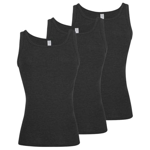 ESGE - Jeans - Herren Unterhemd - im 3er Spar-Pack - Sport-Jacke Feinripp Größe 5 bis 9 - Dunkelblau und Schwarz (5, 3 X Schwarz) von ESGE