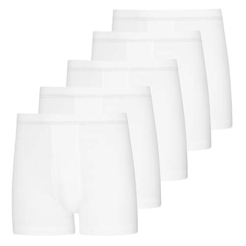 ESGE Retro Short Unterhose mit Eingriff Baumwolle Doppelripp 5er Pack, Weiß, 5 von ESGE