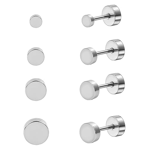 ESHIONER G23 Titan Ohrringe Damen Herren Mädchen Silber Schwarz Gold Opal Perle Ohrstecker Gesundheitsstecker Ohrringe kinder Tochter Ohrpiercing Medizinische Titan Ohrstecker für Allergiker von ESHIONER