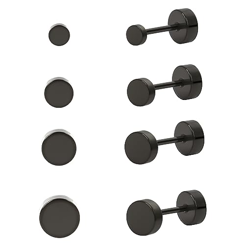 ESHIONER G23 Titan Ohrringe Damen Herren Mädchen Silber Schwarz Gold Opal Perle Ohrstecker Gesundheitsstecker Ohrringe kinder Tochter Ohrpiercing Medizinische Titan Ohrstecker für Allergiker von ESHIONER