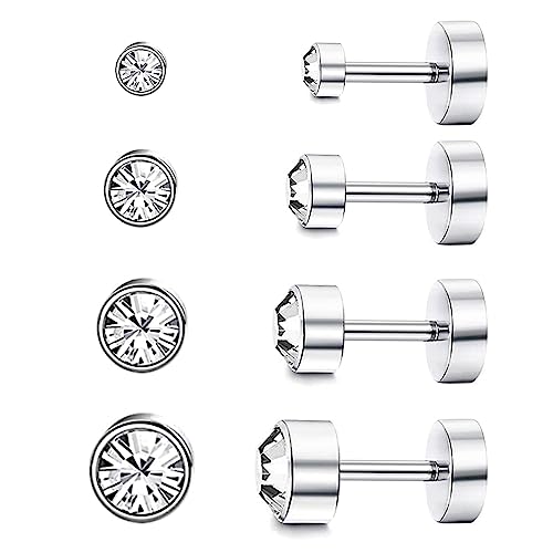 ESHIONER G23 Titan Ohrringe Damen Herren Mädchen Silber Schwarz Gold Opal Perle Ohrstecker Gesundheitsstecker Ohrringe kinder Tochter Ohrpiercing Medizinische Titan Ohrstecker für Allergiker von ESHIONER