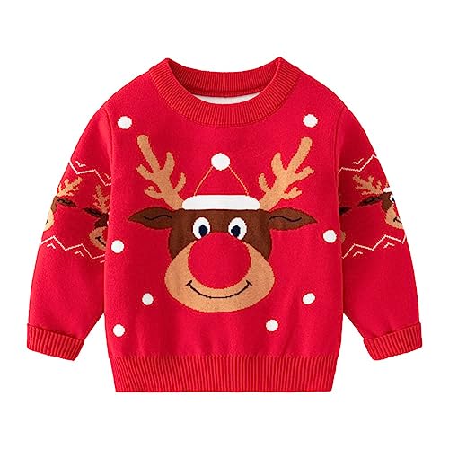 ESHOO Baby Mädchen Jungen Weihnachten Strick Pullover Pullover Kleinkind Kinder Santa Claus Print Weihnachtspullover von ESHOO