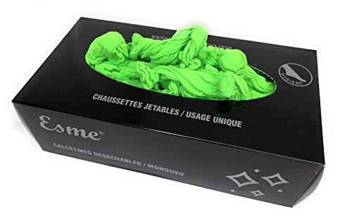 Esme Einweg-Socken, 20 Denier, für Frauen und Männer, Einheitsgröße, 100 Stück/Packung (GREEN, 1) von ESME