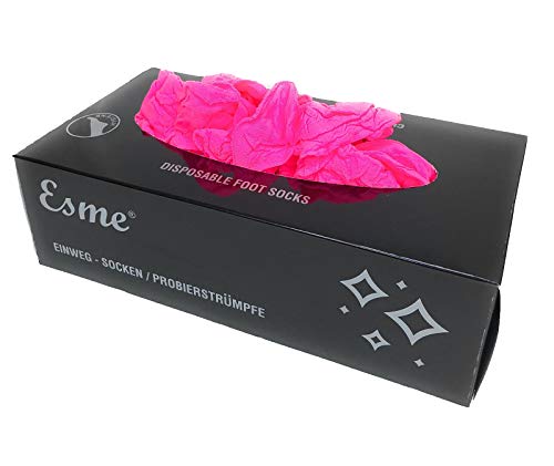 Esme Einweg-Socken, 20 Denier, für Frauen und Männer, Einheitsgröße, 100 Stück/Packung (PINK, 1) von ESME