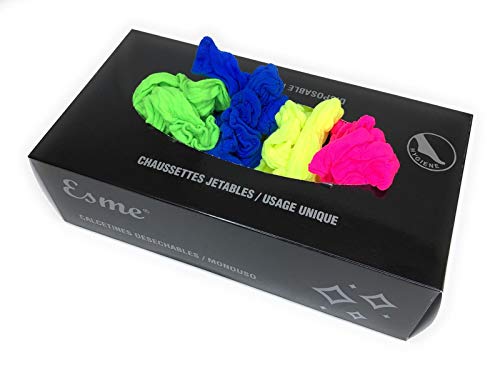 Esme Einweg-Socken, 20 Denier, für Frauen und Männer, Einheitsgröße, 100 Stück/Packung (multi colors, 1) von ESME