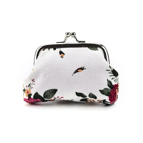 1 x Damen-Geldbörse, niedliches Eulenmuster, bedruckt, Haspe, kleine Geldbörse, niedliche Münzgeldbörse, Co-sh-bag-0107-wt, Einheitsgröße von ESMENATZLS