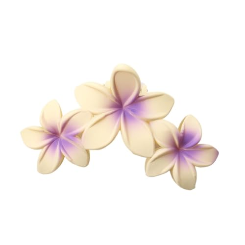 11cm Bonbonfarben 3 Blume süß große Farbverlauf Hai Clip Haarspange Kopfbedeckung Haarschmuck für Frauen Mädchen Haarspange (M-gelb lila) von ESMENATZLS