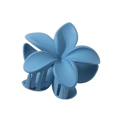 4 Stück 8cm große Größe Perle Süß Acrylverlauf Blume Plumeria Haarspange Haarschmuck für Frauen (matt blau) von ESMENATZLS